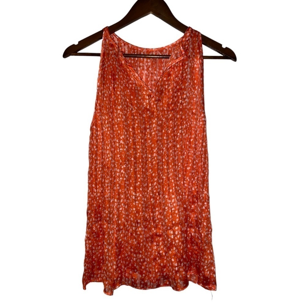 Women Sleeveless Semi Sheer Blouse Fairy Cottagecore Prairie V-Neck Medium